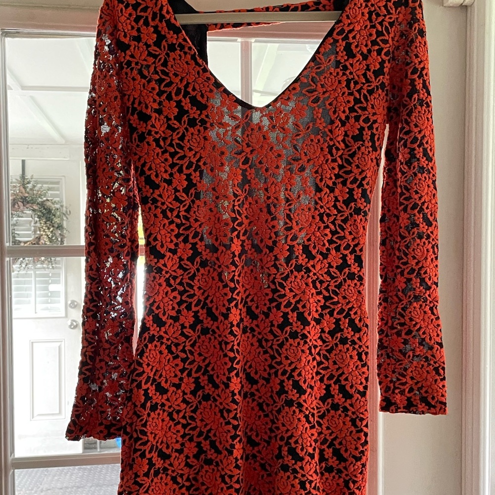 Orange lace dress